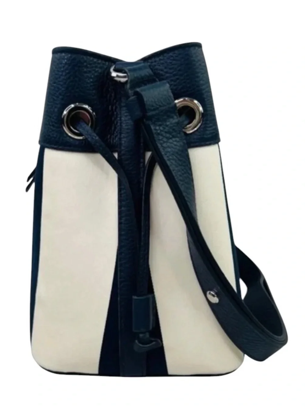 Kate Spade New York Marti Even Stripe Small Bucket Bag Blazer Blue & Cream NWT